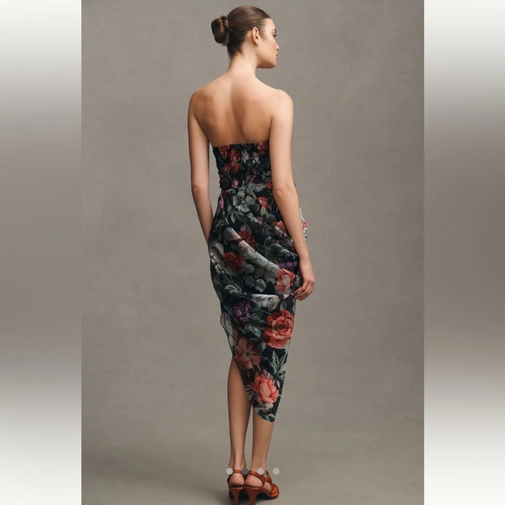 BHLDN Isabella Strapless Sweetheart High-low Midi Dress - Picture 2 of 6